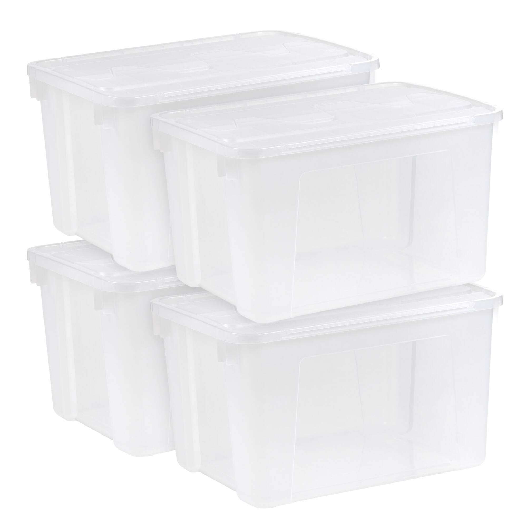 IRIS® 50qt. Clear Wing Lid Storage Boxes, 4ct.